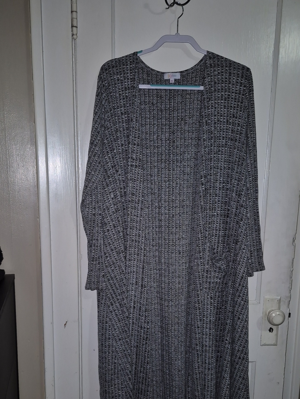 LuLaRoe Gray Marled Open-Front Cardigan